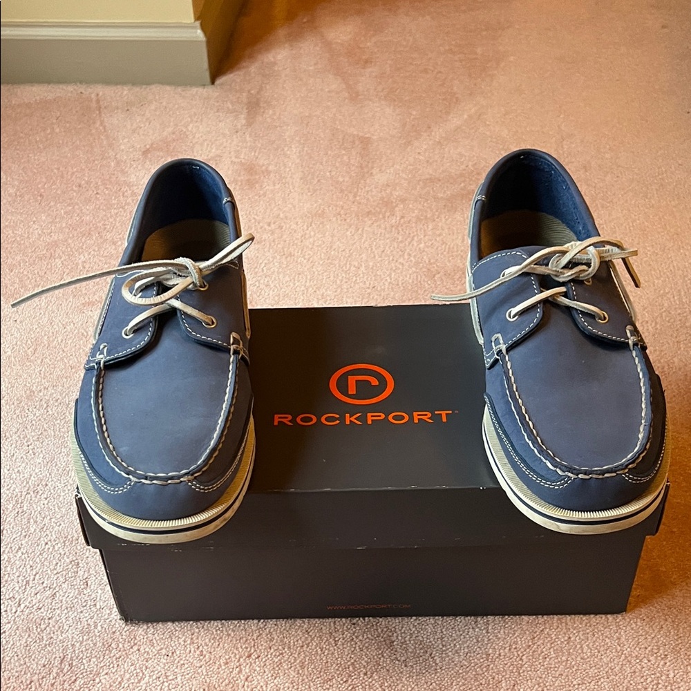 Rockport Men's Navy Boat Shoes